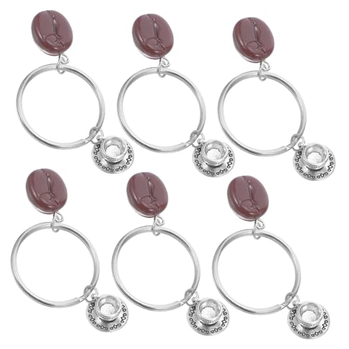 LIFKOME 6 Stück Leichter Anhänger mit Kaffeebohnen und Tassen für Rucksack Handtasche und Autoschlüssel für Kaffeeliebhaber und Entspannte Nachmittage von LIFKOME