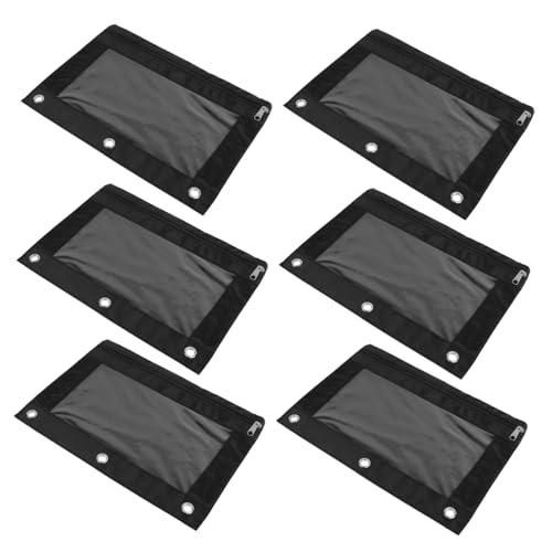 LIFKOME 6 Stück Teiliges Federmäppchen aus Transparentem Oxford Großes Schreibwarenetui mit Klarsichtfenster Vielseitige Aufbewahrungstasche für Büro und Schule Wiederverwendbar von LIFKOME