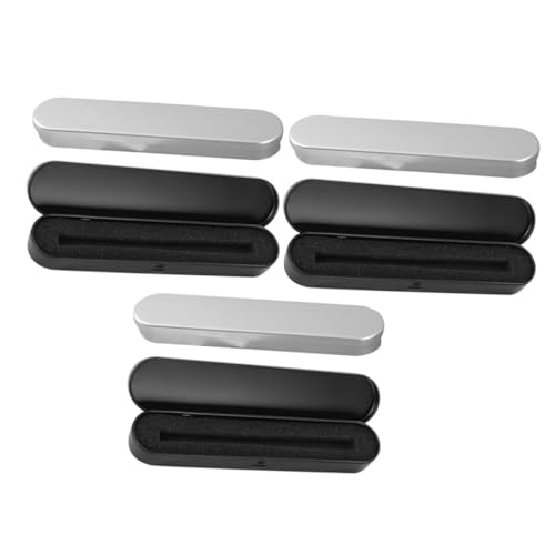 LIFKOME 6 Stück Teiliges Rechteckiges Metall stifteetui mit Schwamm Einlage Langlebige Stiftebox mit Klappdeckel Kompakte Federmäppchen für Schüler Lehrer und Bürobedarf Stabiler von LIFKOME