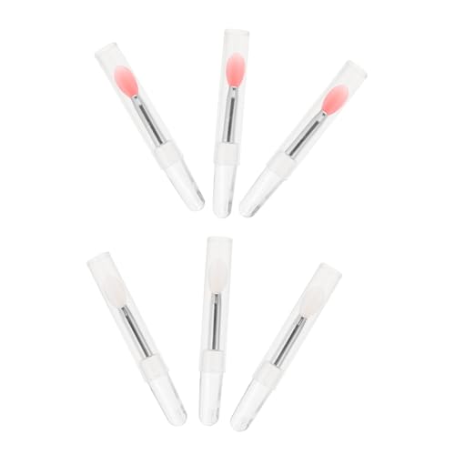 LIFKOME 6 Stück Teiliges Silikon Lippenpinsel Hautfreundlich Vielseitig für Lippenstift und Lidschatten Halbdurchsichtige Köpfe Handlich und Einfach Anzuwenden Geeignet für Tägliches und von LIFKOME