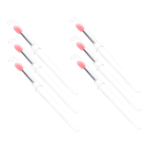 LIFKOME 6 Stück Teiliges Silikon Lippenpinsel mit Deckel Tragbarer Umweltfreundlicher Lippenstift applikator für Präzises Lip make up und Lidschatten Weiche Langlebige Kosmetikpinsel in von LIFKOME