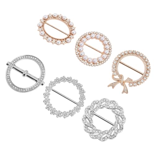 LIFKOME 6 Stück Teiliges T shirt Verschluss Clips aus Metall mit Strass Runde Schalringe für Damen Elegante Langlebige Kleidungsschnallen zur Taillen Hüftbetonung bei Festen und Alltag von LIFKOME
