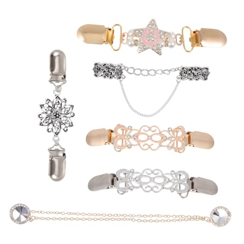 LIFKOME 6 Stück Teiliges Vintage Cardigan Clips Strickjacken Clips Hochwertiger Legierung Broschen für Damenkleidung Vielseitige Pullover Verschlüsse als Zufällige Farbe Zufällige Farbe von LIFKOME