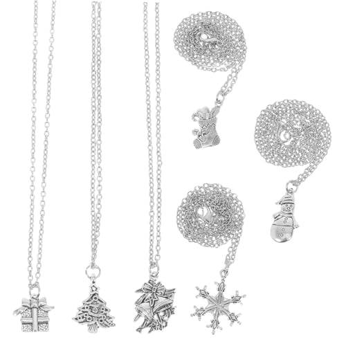 LIFKOME 6 Stück Teiliges Weihnachts-schmuckset für Damen mit Schneemann- Glocken Weihnachtsbaum-anhängern Langlebige Legierung Leichtes Design Vielseitig Kombinierbar für Festtags-outfits von LIFKOME