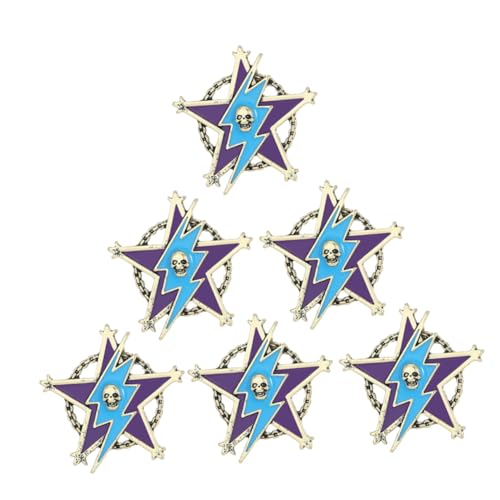LIFKOME 6 Stück Vintage Fünf-punkte Stern Anstecknadeln Retro Lapel Pins Modische Broschen für Anzüge Jacken Rucksäcke Unisex Accessoires Elegantes Design für Alltag und Besondere Anlässe von LIFKOME