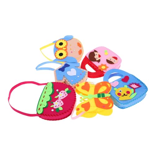 LIFKOME 6-teiliges Nähset Für Mädchen Handtasche Aus Filz DIY-bastelset Nähset Für Cartoon-Taschen Nähen Sie Eigene Taschen von LIFKOME