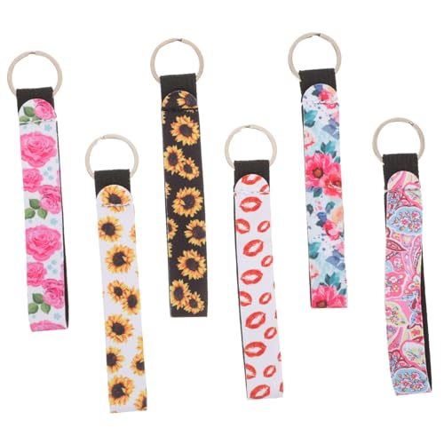 LIFKOME Schlüsselanhänger Armband 6 Stück Aus Strapazierfähigem Material Handgelenksband Für Schlüssel Ausweis Karten Süßes Design Für Damen Multifunktionales Lanyard Für Alltag von LIFKOME