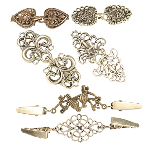 LIFKOME 6Stücke Teiliges Vintage Cardigan Clips Robuste Kleidungsklammern für Frauen Mädchen Modisches Accessoire für Pullover und Schals Retro Stil für von LIFKOME