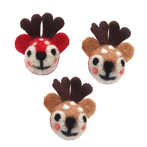 LIFKOME 6stücke Handgefertigte Wollfilz Broschen Süße Rentier-designs Für Weihnachten Für Kleidung Und Accessoires Zufällige Farben Basteldeko von LIFKOME