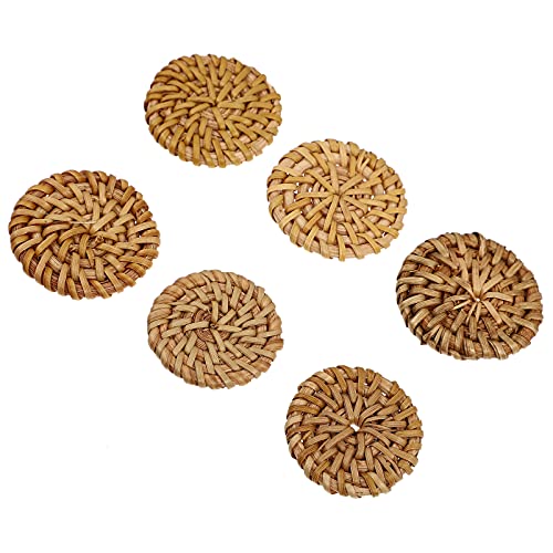 LIFKOME 6stücke Rattan Gewebte Charms Im Bohemian Stil Diy Schmuckanhänger Dekorative Runde Ornamente Handwerk Schmuckteile von LIFKOME