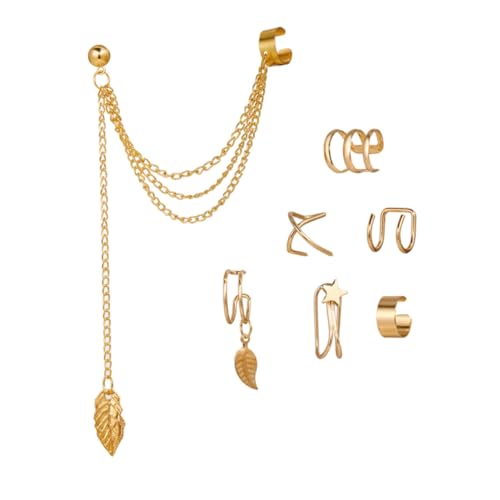 LIFKOME 7 Stück Teiliges Boho Ohrclips Damen Metall Legierung Ohrschmuck Piercing Ohrcuffs Stern Design Langlebig und Wiederverwendbar für Frauen von LIFKOME
