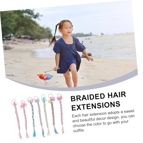 LIFKOME 7 Stück Teiliges Mädchen Haarzopf Bunte Geflochtene Haarsträhnen mit Haargummis Party Haarschmuck Haaraccessoire für Festliche Anlässe von LIFKOME