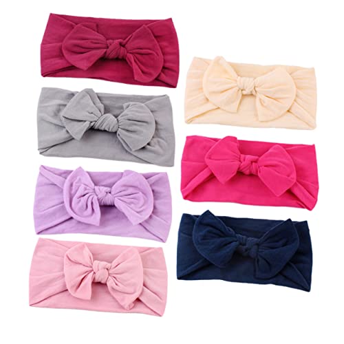 LIFKOME 7 Stück Teiliges Niedlicher Stirnbänder mit Schleifen Elastische Haargummis für Kleinkinder Strapazierfähige Kopfbedeckung für Mädchen für Partys und Alltag von LIFKOME