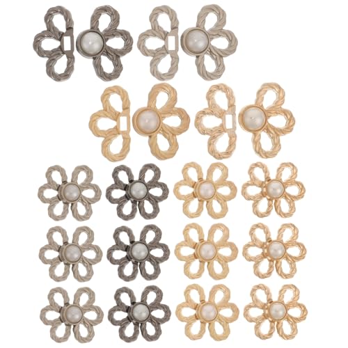 LIFKOME 8 Paare Jeans Knöpfe Taillenversteller Metall Blumenmuster Verstellbarer Hosenknopf für Damen Herren Jugendliche ohne Nähen Wiederverwendbar für Jeans Shorts Kleider von LIFKOME