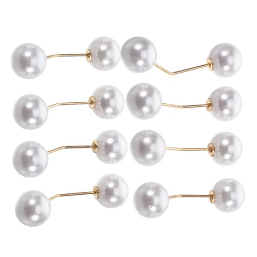 LIFKOME 8 Stk. Perlennadel Sicherheitsnadel Unsichtbare Brosche damen brosche Anti-Expose Brosche perlenstecker Ausschnittclip Knöpfe Stifte Knopfnadeln für Jeans Zinklegierung Weiß von LIFKOME