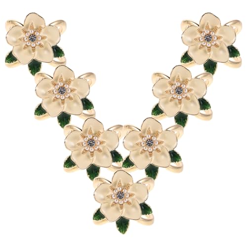 LIFKOME 8stücke Seidenschalclip Mit Dicker Kette Schalnadel Für Damen Kopftuchverschluss Floraler Schalringclip Schalschnalle Mit Blumenmuster Mantelnadel Schalclips Für Damenkleidung von LIFKOME