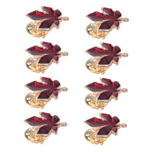 LIFKOME 8 Stück Teiliges Ahornblatt Anstecknadeln Kleine Rote Broschen mit Kratzfester Eleganter Kanadischer Lapel Pin für Damen und Herren Vielseitige Herbstdeko für Kleidung Rucksäcke von LIFKOME