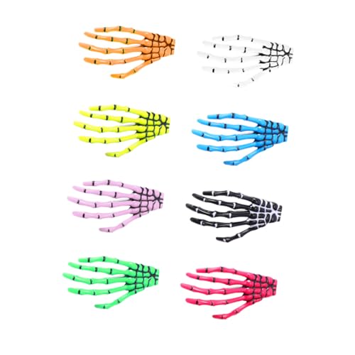 LIFKOME 8 Stück Teiliges Halloween Haarklammer Damen Kreative Skelett Hand Haarspangen Bunte Krallenspangen aus Hochwertigem Kunststoff Modischer Haarschmuck für Damen und Mädchen von LIFKOME