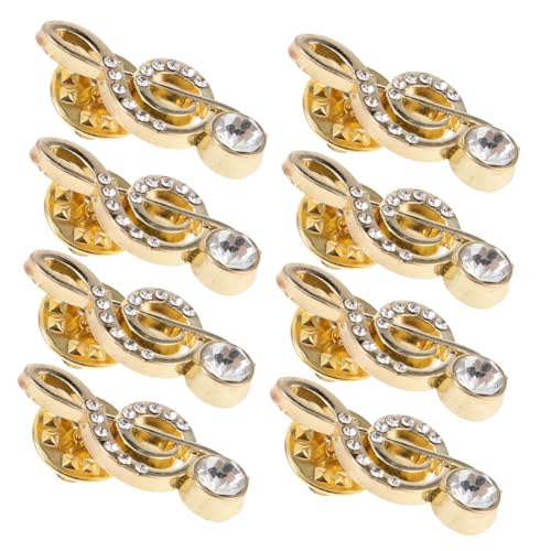 LIFKOME 8 Stück Teiliges Musiknoten-broschen Funkelnden Strasssteinen Eleganter Notenschlüssel-anstecker Sicherer Halt als Schal Pullover-brosche für Damen Hochzeit Weihnachten von LIFKOME