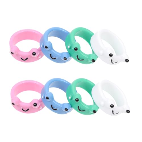LIFKOME 8 Stück Teiliges Niedliche Frosch fingerringe für Damen Stapelbare Kunststoff designs Ergonomisch Geformt Modischer Bequemer Schmuck für Alltag und Besondere Anlässe von LIFKOME