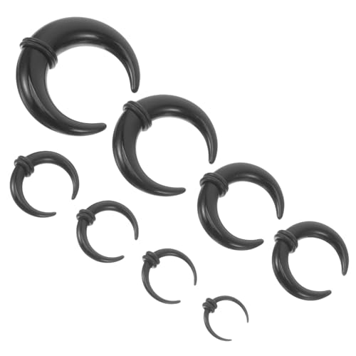 LIFKOME 8 Stück Teiliges Ohr expander Schwarzem Acryl U förmige Ohrdehner mit Hautfreundlich Leicht Sicher für Piercing und Ohrdehnen Kreatives Auricle Kit für Damen und Herren von LIFKOME