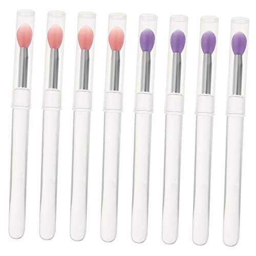 LIFKOME 8 Stück Teiliges Silikon Make Up mit Transparentem Deckel Leichte Lidschatten und Lippenmaske Applikatoren Hautfreundlich Kompakt für Reisen und Tägliche Anwendung von LIFKOME