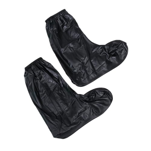 LIFKOME Hochwertige wasserdichte PVC Überschuhe Für Herren rutschfeste Regenüberschuhe Schwarz XXL Wiederverwendbare Hochtaillierte Schuhüberzieher Mit Rutschfester Gummisohle Für von LIFKOME