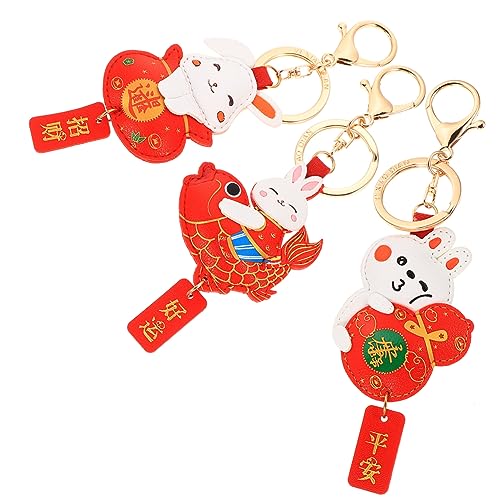 LIFKOME 3sets Schlüsselanhänger Tasche Charme Kaninchen Dekorationen Neue Jahr Party Dekorationen Schlüsselanhänger 3 Stücke * 3 von LIFKOME