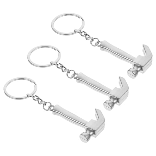 LIFKOME 9stücke Mini Hammer Schlüsselanhänger Aus Metall Praktischer Schlüsselring Mit Dekorativer Taschenanhänger Kreativer Schlüsselbund Silber Für Damen Und Herren von LIFKOME
