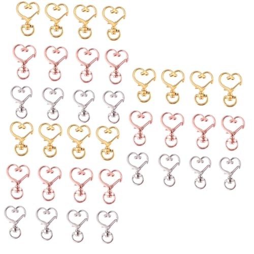 LIFKOME 90 STK Pfirsichherz Schlüsselanhänger herzförmiger Schlüsselanhänger Gold Ketten Bag Charm rolf zuckowski Weihnachten Zubehör für Schlüsselanhänger Zubehör Schlüsselbundschnalle von LIFKOME