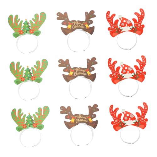 LIFKOME 9pcs Weihnachten Rentier Geweih Stirnband Party Kopfschmuck Dekorative Haar Outfits Weihnachten Elemente Haarbänder von LIFKOME