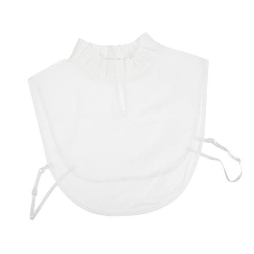 LIFKOME Abnehmbare Damen Fake Collar mit Holzspitzenrand Halbkragen für Blusen und Kleider Eleganter Falscher Stehkragen und Vielseitig Kombinierbar Weiß von LIFKOME