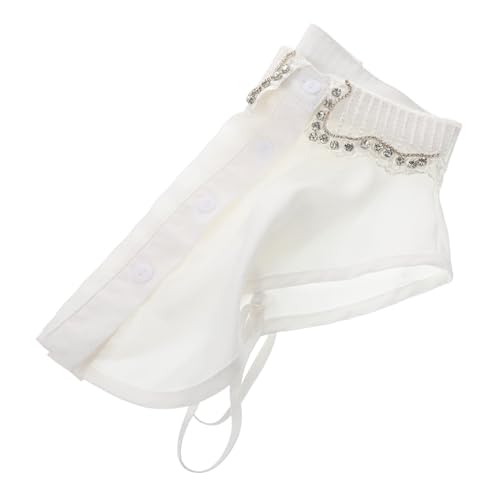 LIFKOME Abnehmbarer Blusenkragen mit Strasssteinen Chiffon Spitzenkragen Einsatz für Damen Vielseitiger Fake Kragen für Pullover Mäntel und Jacken Frühling und Winter Modische von LIFKOME