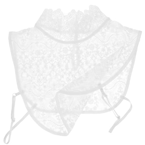LIFKOME Abnehmbarer Fake Kragen Damen Weißer Spitzenkragen Eleganter Faux Blusenkragen Halbkragen für Hemden Pullover Westen Natürliche Größe Einfach An Auszuziehen von LIFKOME