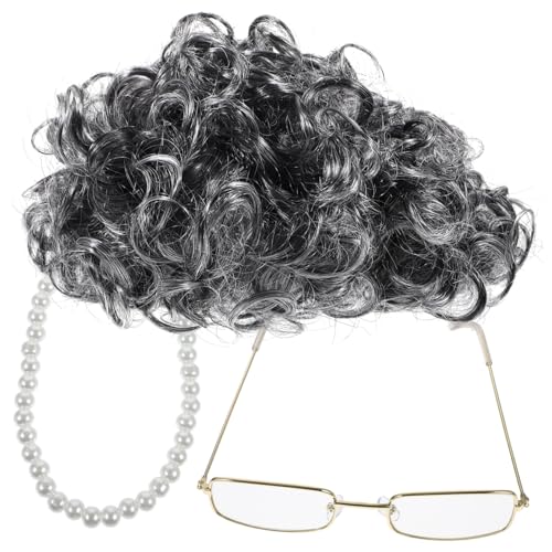 LIFKOME Perücken -kostüm Mit Brille Und Halskette Für Cosplay Bühnenkostüm Party-accessoires Für Halloween Und Andere Anlässe von LIFKOME