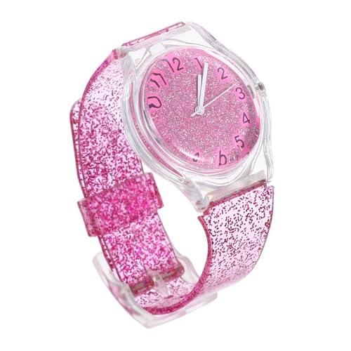 LIFKOME Armbanduhr Verstellbar Glitzer Quarzuhr Bunte Transparente Mädchen Uhr Rosarot Geschenk Geburtstag Weihnachten von LIFKOME