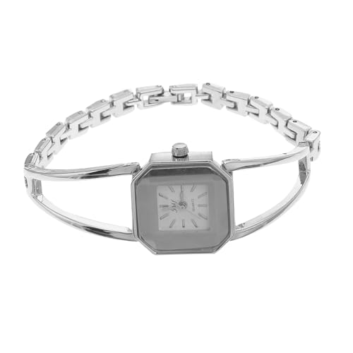 LIFKOME Damen Armbanduhr Mit Römischem Ziffernblatt Elegante Quarzuhr Silber Mit Schwarzem Ziffernblatt Für Alltag Und Besondere Anlässe Langlebig Und Modisch von LIFKOME