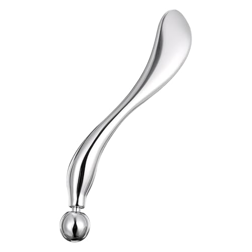 LIFKOME Augencreme Löffel aus Zinklegierung Multifunktionales Massagewerkzeug zur Linderung von Augenermüdung Fördert die Durchblutung und Verwendet Werden Silber von LIFKOME