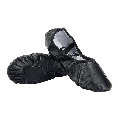 LIFKOME Ballettschuhe Für Damen Mit Rindsledersohle Flache Tanz Und Gymnastikschuhe Elastische Kordeln Und Stretchgürtel Für Anpassung Und Komfort Geeignet Für Ballett Yoga Und Tanztrainin von LIFKOME