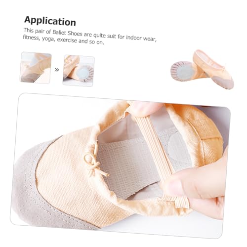 LIFKOME Ballettschuhe mit Weicher Sohle Elastisch und Bequem Atmungsaktiv für Yoga und Tanz rutschfest Strapazierfähig Geeignet für Mädchen und Frauen Hautfarben von LIFKOME