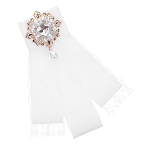 LIFKOME Barock Spitzen Schleifenbrosche mit Strass Perlen Vorgebundene Brosche für Damen Vielseitig Tragbar als Anstecker Haarschmuck oder Taschenaccessoire Stilvolle Weiße Schleife für LIFKOME Barock Spitzen Schleifenbrosche mit Strass Perlen Vorgebundene Brosche für Damen Vielseitig Tragbar als Anstecker Haarschmuck oder Taschenaccessoire Stilvolle Weiße Schleife für von LIFKOME
