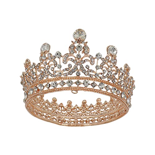 LIFKOME Barock Wasser Haarkrone Damen Strass Tiara Rund Brautschmuck Hochzeitsdekoration Leichtes Legierungsmaterial Eleganter Vintage Stil für Festzüge und Besondere Anlässe von LIFKOME