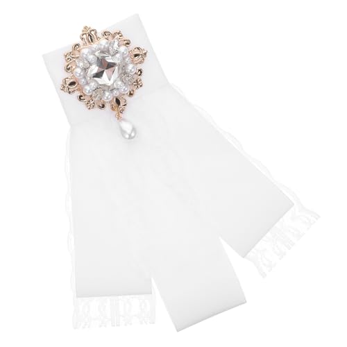 LIFKOME Barock-mode Schleifenbrosche mit Spitzen-design Vorgebundene Schleife mit Künstlicher Perle und Strass Vielseitige Anstecknadel für Damen Kleidung Taschen und Haarschmuck Elegantes von LIFKOME