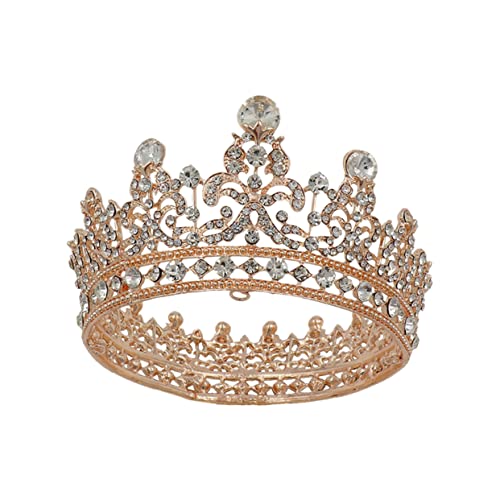 LIFKOME Barocke Strass Haarkrone Damen Leichtes Legierung Diadem mit und Runddesign für Hochzeit Party Brautschmuck Vintage Tiara Deko von LIFKOME