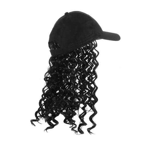 LIFKOME Baseballcap mit Afro Lockenperücke Leichte Atmungsaktive Kappe mit Braunen Synthetischen Locken Integrierte Curl Wig für Damen Komfortabel Modisch Ganzjährig Tragbar für Alltag und von LIFKOME