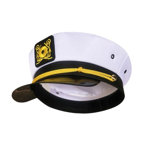 LIFKOME Bestickte Marinekappe Marinehut Für Frauen Accessoires Für Matrosenkostüme Braut Hut Halloween Mützen Für Babys Accessoires Für Mädchen Babymütze Anti-uv Mann Yacht Polyesterkarte von LIFKOME