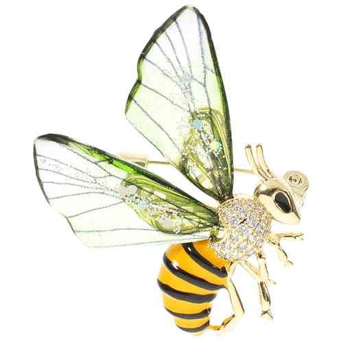 LIFKOME Bienenbrosche Schmuck Goldfarbene Acrylbrosche mit Transparenten Flügeln Verschleißfest Modisches Accessoire für Kleidung Einzigartiges für Frauen und Freundinnen von LIFKOME