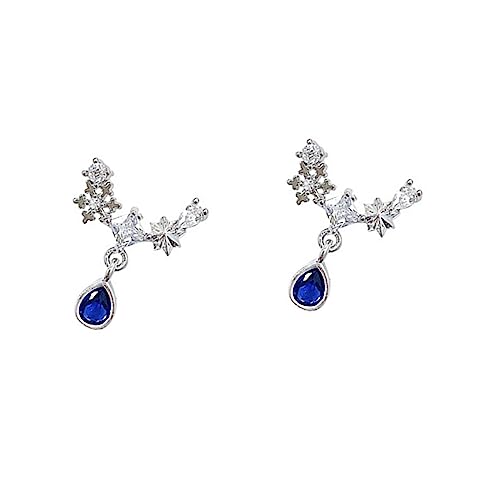LIFKOME Blaue Tropfen Ohrstecker Damen Zirkonia Ohrringe Schmuck Modisch Vielseitig Kombinierbar Langlebig und Auffällig für Alltag und Besondere Anlässe von LIFKOME