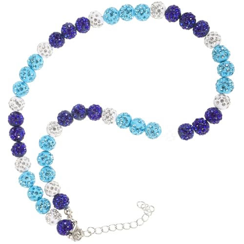 LIFKOME Blauer Beaded Baseball Halskette mit Strass Modischer Hip hop Sportschmuck für Männer Frauen Athleten Farbige Perlenkette als Stylisches Accessoire von LIFKOME