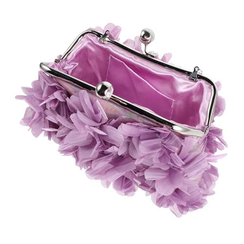 LIFKOME Blumen Abendtasche Für Damen Mit Kettenriemen Kompaktes Clutch-geldbörse Mit Kussverschluss Geeignet Für Hochzeitsgäste Und Formelle Anlässe von LIFKOME